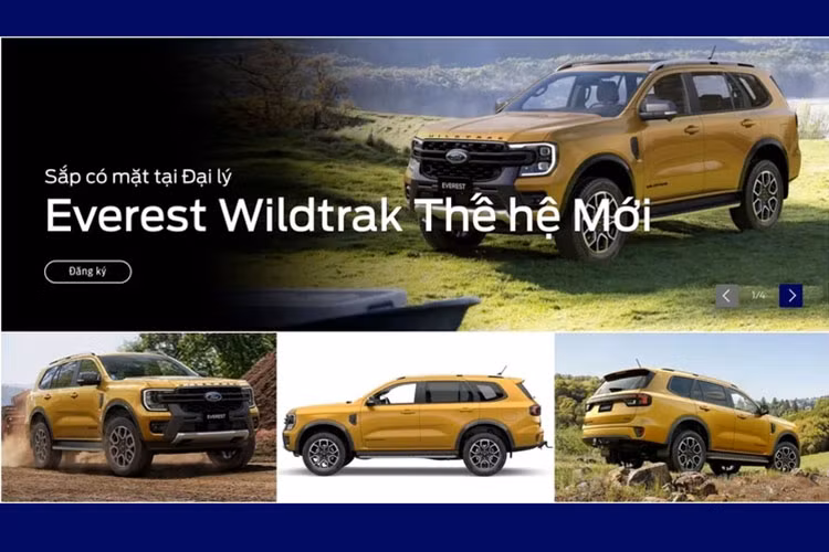 Ngoài ra, mẫu xe SUV Ford Everest Wildtrak 2023 còn sở hữu những chi tiết ngoại thất như lưới tản nhiệt, cản trước, bệ bước chân bên sườn và baga nóc bằng hợp kim. Thêm vào đó là tem chữ nổi "Wildtrak" trên nắp ca-pô, cửa trước, cửa cốp và bộ vành hợp kim 20 inch mới với thiết kế 6 chấu kép, sơn 2 màu.