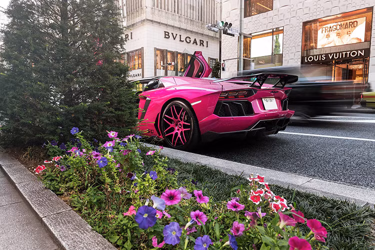 Chiếc siêu xe Lamborghini Aventador màu hồng này thường xuyên được chủ nhân của nó cho lăn bánh tại thủ đô Tokyo. Nhật Bản. Đây là một trong những thị trường xe hơi cao cấp lớn nhất thế giới và Lamborghini thậm chí đã có những phiên bản đặc biệt dành cho thị trường này.