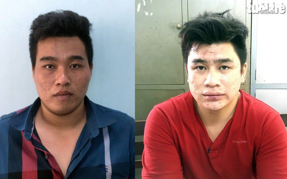 Phú và Tài tại cơ quan công an - Ảnh: A.X