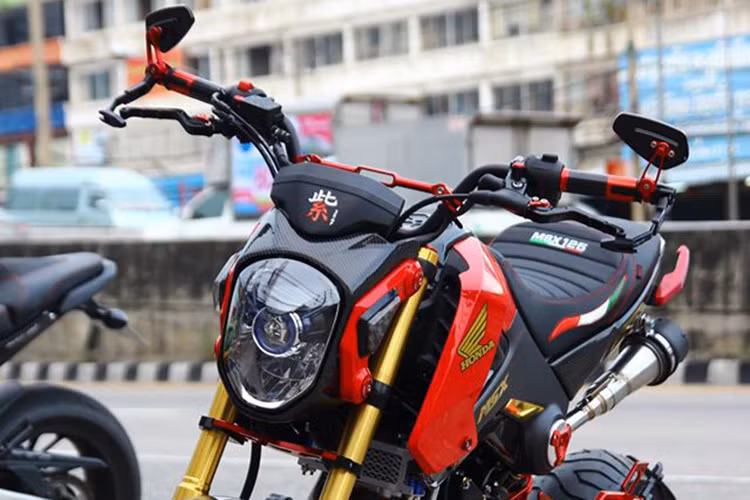 Đầu xe không có quá nhiều thay đổi ngoài cặp đèn bi xenon đi kèm các chi tiết trên tay lái mang phong cách môtô địa hình.