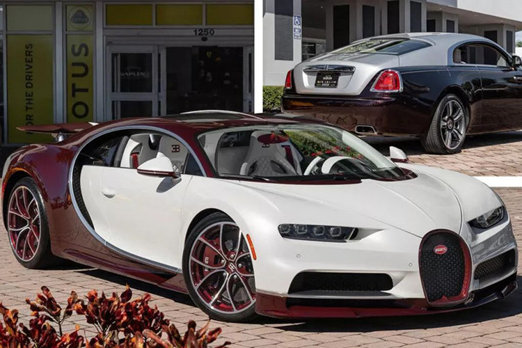Đại lý Naples Motorsports ở Naples, Florida, Mỹ đang có lượng hàng tồn kho lớn với các mẫu xe như: Alfa Romeo, Vanderhall và Lotus hoàn toàn mới, cùng gần 100 chiếc xe đã qua sử dụng khác, bao gồm cả một chiếc Bugatti Chiron đời 2021 đang được rao bán với ưu đãi đi kèm vô cùng hấp dẫn.