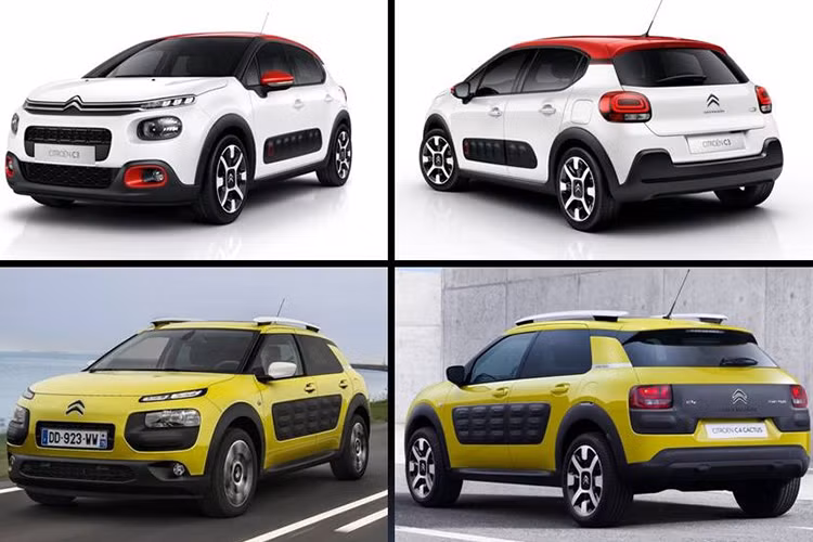 C3 mới được trang bị ốp không khí ngang hông đặc trưng của Citroen, xe sở hữu đèn tín hiệu trước thon gọn nối liền với 2 đầu tản nhiệt cùng đèn pha chủ đạo nằm ngay dưới, đèn hậu tương tự DS3 cùng trần xe hơi vát về phía sau một chút.