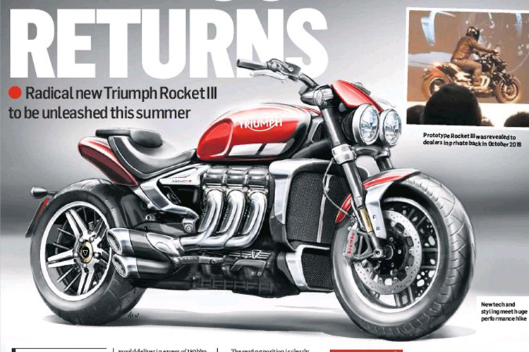 Dù có kích thước đồ sộ, nhưng "phom" bình xăng của xe trông vẫn khá giống như các dòng Bonneville khi nhìn từ hai bên thân. Nằm bên dưới bình xăng lớn là chi tiết nổi bật nhất của chiếc xe: động cơ 3 xi-lanh đặt dọc với 3 cổ xả song song. Dự tính Rocket III thế hệ mới có thể chính thức được hãng xe máy Triumph cho xuất hiện trong năm 2019 này.