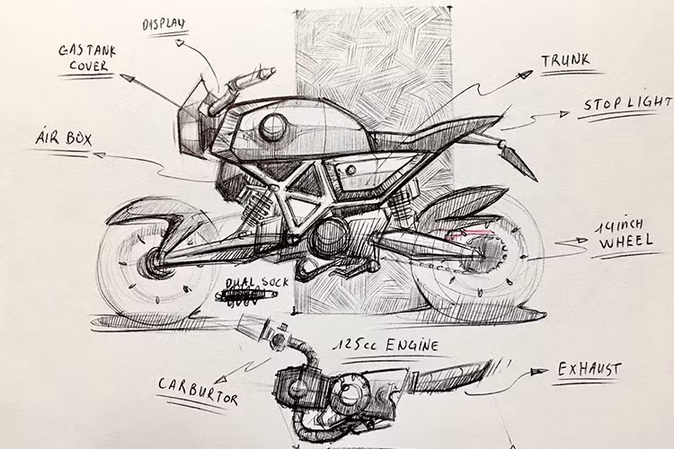 Anh Nguyễn Trần Trọng Nghĩa, vừa tốt nghiệp thủ khoa Ngành Thiết kế Tạo dáng Sản phẩm - Trường Đại học Văn Lang, với đề tài là bản độ xe môtô NC7 tự thiết kế xuất hiện trong bài viết này. Chiếc xe dùng hệ thống lái Hub Center Steering đã giúp anh xuất sắc giành thủ khoa.