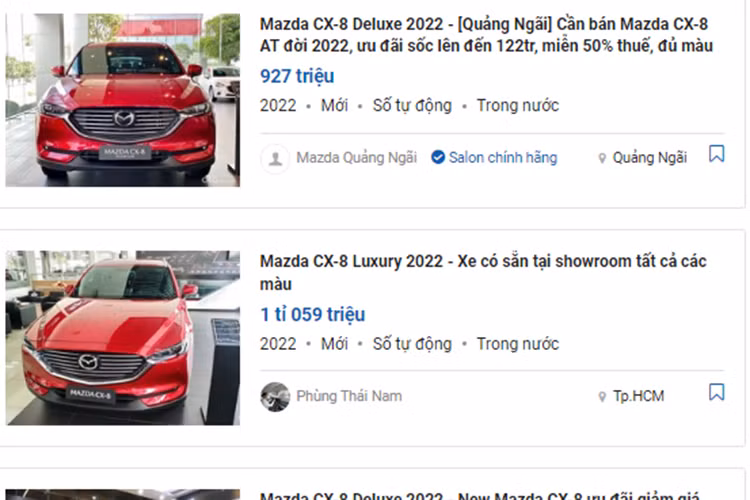 Gia xe Mazda CX-8 tai Viet Nam dang 
