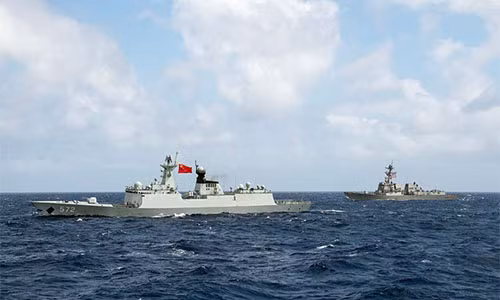 Tàu Trung Quốc và tàu Mỹ tham gia tập trận RIMPAC năm 2016. (Nguồn: Hải quân Mỹ)