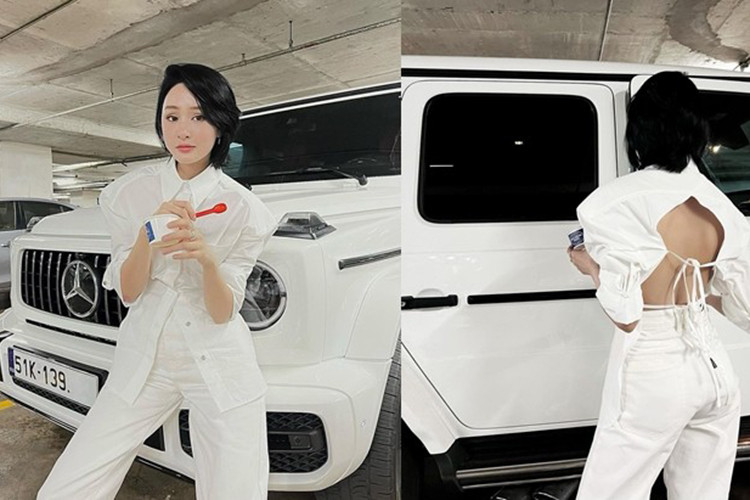 Trải nghiệm chiếc xe Mercedes-AMG G63 thuộc thế hệ W463 thứ 2 sẽ mang đến những cảm giác lái rất thú vị cho Hiền Hồ vì xe sở hữu tầm nhìn khác xa với chiếc sedan hạng sang Mercedes-Benz S450L Luxury.