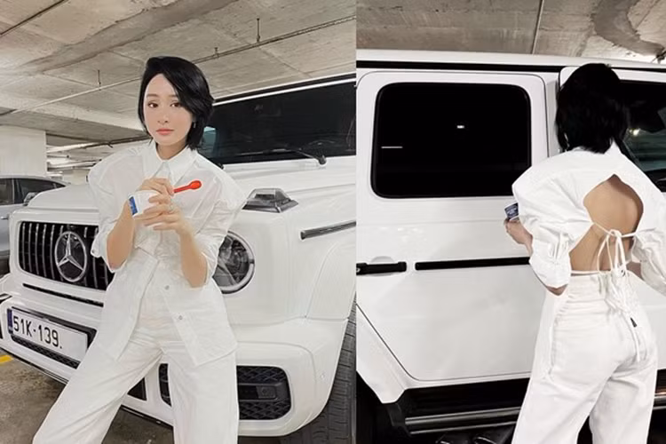 Trải nghiệm chiếc xe Mercedes-AMG G63 thuộc thế hệ W463 thứ 2 sẽ mang đến những cảm giác lái rất thú vị cho Hiền Hồ vì xe sở hữu tầm nhìn khác xa với chiếc sedan hạng sang Mercedes-Benz S450L Luxury.