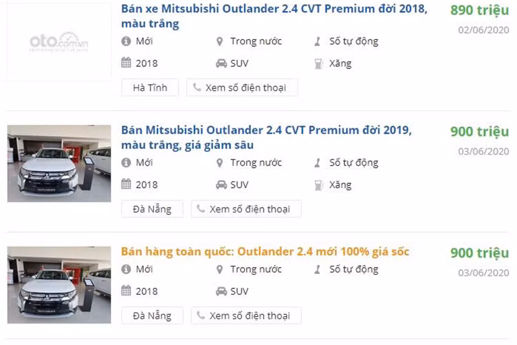 Dự tính tổng số tiền "tiết kiệm" sau khi mua xe Mitsubishi Outlander 2.4 giảm giá vào khoảng 150 triệu đồng. Theo khảo sát của PV tại một số đại lý chính hãng , giá xe Mitsubishi Outlander 2.4 đời 2019 hiện cao hơn xe đời 2018 từ 30 - 40 triệu đồng, tức chỉ còn 930 - 940 triệu đồng. 