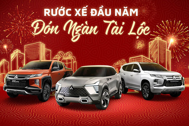Loat xe Mitsubishi tai Viet Nam nhan uu dai tan nien Quy Mao 2023