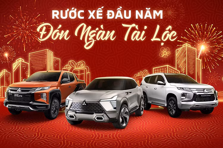 Loat xe Mitsubishi tai Viet Nam nhan uu dai tan nien Quy Mao 2023