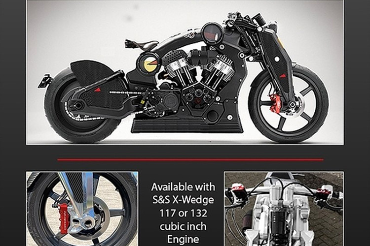 Tiếp đó, toàn bộ khung chiếc xe môtô hàng thửa này được làm bằng nhôm siêu nhẹ được sử dụng trong máy bay quân sự. Toàn bộ vành bánh và các bộ phận trên thân xe đều được làm bằng carbon hiện đại.