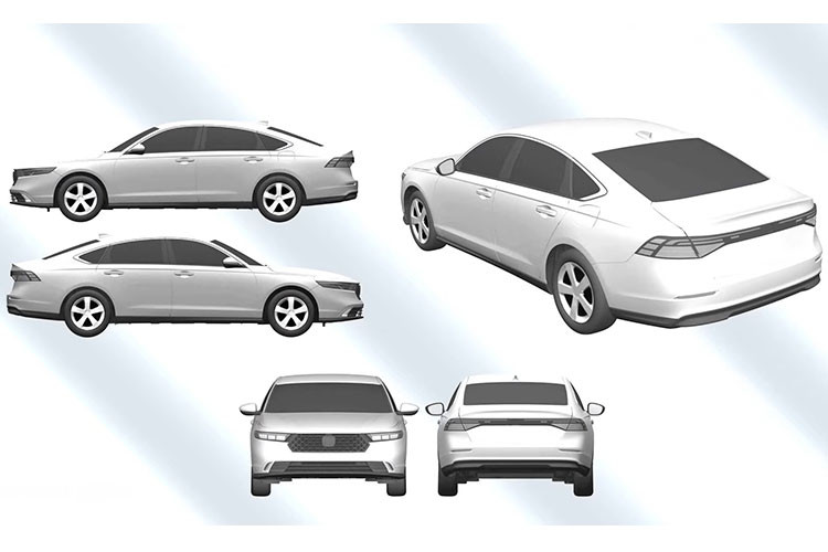 Bên ngoài, Honda Accord e:PHEV 2023 trông khá mượt mà với phần nóc vuốt về phía sau. Trên đầu xe xuất hiện lưới tản nhiệt hình lục giác với các mắt lưới đan chéo, sơn màu đen, tích hợp logo màu xanh dương. Nằm hai bên lưới tản nhiệt là cụm đèn pha LED mượt mà, tích hợp dải đèn LED định vị ban ngày...