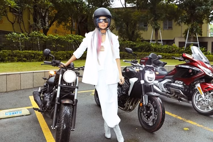 Hoa hau H'Hen Nie tau xe moto Honda Rebel hon 200 trieu