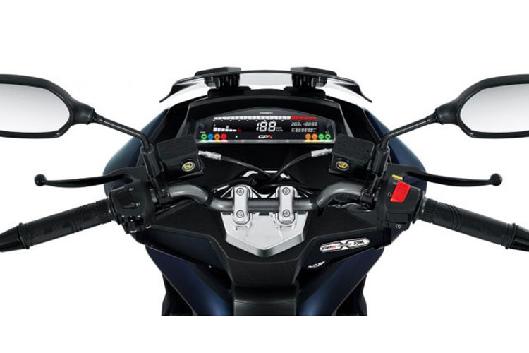 Ngoại hình của SYM Jet X 150 mang thiết kế maxi-scooter cao cấp với phong cách thể thao chủ đạo, thể hiện rõ qua thiết kế toàn bộ đầu và thân xe. Phần đầu xe khá lớn là nơi đặt cụm đèn pha đôi có tạo hình khá giống với đèn pha của xe môtô Kawasaki.