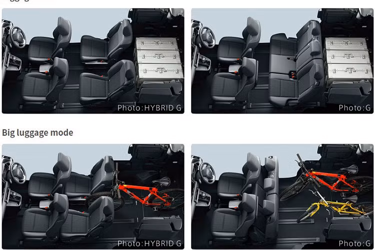 Ngoài ra, Suzuki Landy 2023 còn sở hữu hàng ghế thứ hai có thể trượt lên/xuống trong khoảng cách 705 - 745 mm và hàng ghế cuối gập một chạm. Bên dưới sàn khoang hành lý có thêm ngăn chứa đồ khá rộng.