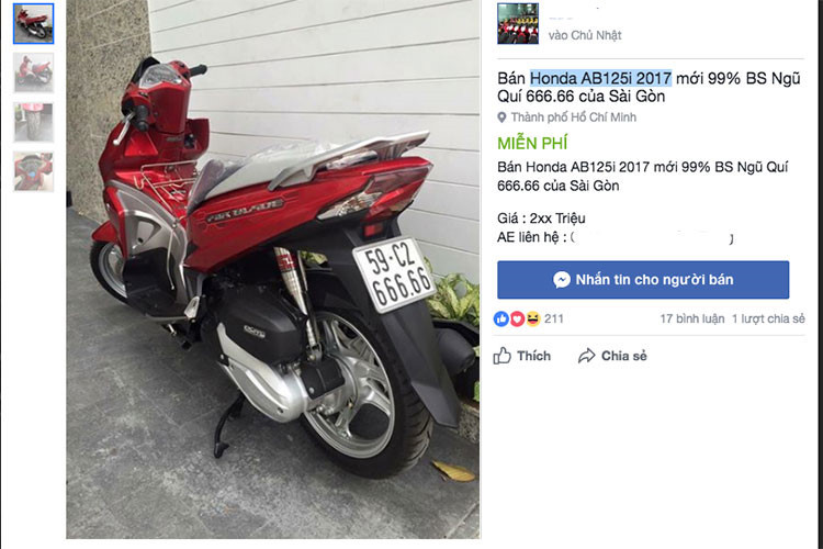 Theo chủ nhân của chiếc xe máy tay ga tầm trung nhà Honda này cho hay; sở dĩ chiếc xe có mức giá cao bởi nó còn nguyên bản tới 99% và gần như mới, các chi tiết nguyên bản, số km đi trên đường không nhiều... và đặc biệt là biển số "ngũ quý 6 - theo phong thuỷ mang ý nghĩa phát lộc".