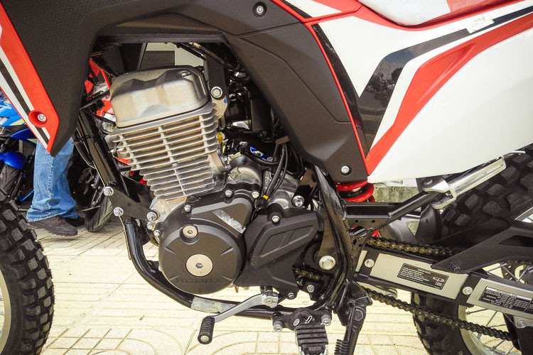 CRF150L được Honda trang bị khối động cơ xi-lanh đơn SOHC 4 kỳ làm mát bằng gió, đường kính trái piston 57,3mm và hành trình tay biên 57,8mm. Có dung tích 149,15cc, hệ thống phun nhiên liệu điện tử và 5 cấp số, động cơ này tạo ra công suất 12,91PS tại 8.000rpm và mô-men xoắn 12,43 Nm tại 6.500rpm.