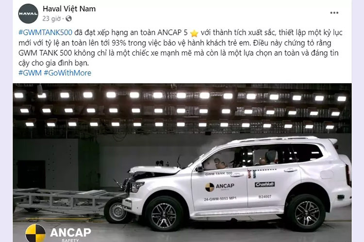 Thời gian gần đây, fanpage của Haval Việt Nam đăng tải nhiều hình ảnh, clip về mẫu xe Tank 500 và Haval Jolion. Bên cạnh đó cũng đã có động thái giới thiệu với người tiêu dùng trong nước về độ an toàn của mẫu Tank 500, dọn đường cho xe về Việt Nam trong thời gian tới. Tuy nhiên, thời gian cụ thể chưa được GWM Việt Nam ấn định.