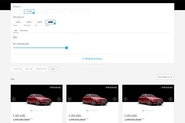 Ngoi nha, tau xe sang Mercedes-Benz tai Viet Nam qua mang