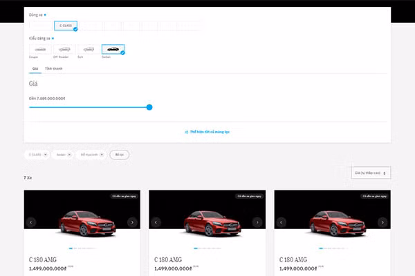 Ngoi nha, tau xe sang Mercedes-Benz tai Viet Nam qua mang