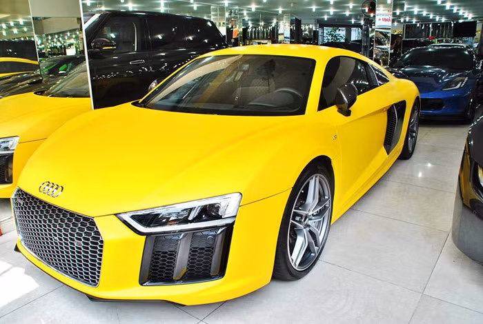 Chiếc xe là phiên bản Audi R8 V10 Plus Coupe 2016 (được sản xuất vào năm 2015). Đây là phiên bản mạnh nhất của dòng Audi R8 thế hệ thứ hai, chiếc đầu tiên đã về Việt Nam hồi đầu tháng 04/2016 với màu đỏ.