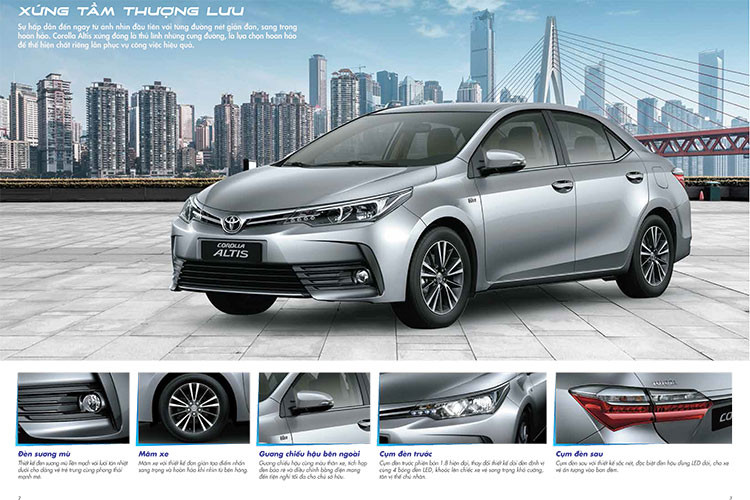 Corolla Altis 2018 bổ sung gam màu Trắng ngọc trai (070) trên tất cả các phiên bản số tự động vô cấp, bên cạnh 4 màu ngoại thất hiện có. Mức giá xe Toyota Corolla Altis mới tại Việt Nam được niêm yết từ; 697.000.000 cho bản 1.8MT, 741 triệu đồng cho bản 1.8E CTV, 799 triệu đồng cho bản 1.8G CTV, 897 triệu đồng cho bản 2.0V Luxury và 940 triệu đồng cho bản 2.0V Sport (tuỳ vào từng màu sắc xe).