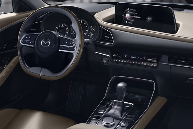Thêm vào đó là logo Mazda tích hợp đèn LED ẩn, camera kỹ thuật số thay cho gương chiếu hậu truyền thống, bộ vành có thiết kế khí động lực học, đèn phanh trên cao theo phong cách xe đua Công thức 1, kính cửa sổ hẹp và những đường dập gân sắc sảo trên sườn xe.