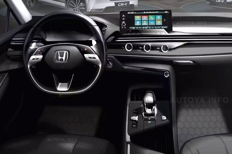 Phía sau vô lăng 3 chấu là bảng đồng hồ kỹ thuật số, màn hình giải trí đặt nổi có kích thước vào khoảng 9 inch. Một số tiện nghi dễ nhận thấy gồm có điều hòa tự động, phanh tay điện tử, sạc điện thoại không dây.