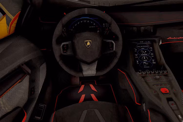 Bên trong Lamborghini SC18 Alston là không gian nội thất khá trung thành với Aventador tiêu chuẩn. Phần lớn các bề mặt bên trong siêu xe độc nhất vô nhị này đều được bọc bằng sợi carbon. Trong khi đó, hệ thống thông tin giải trí với màn hình cảm ứng có thiết kế như máy tính bảng lại dùng chung với Lamborghini Centenario và Huracan Evo.