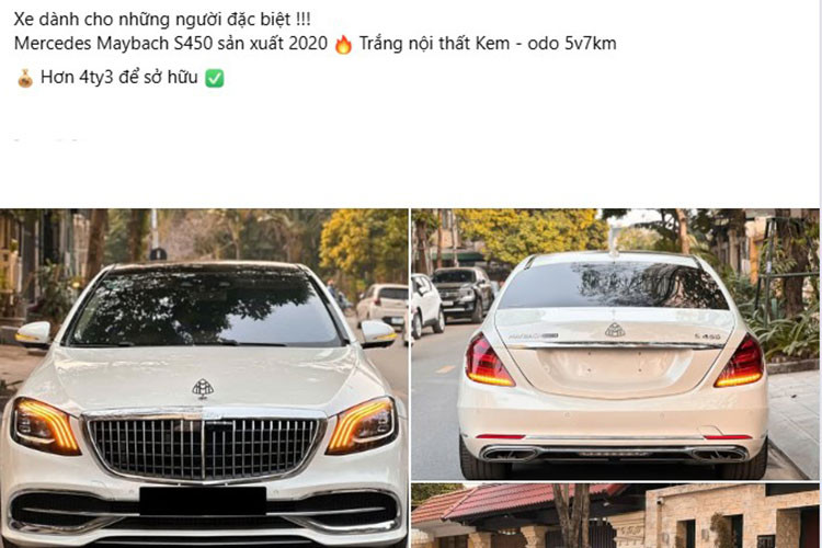 Chính vì thế, mỗi chiếc Mercedes-Maybach S450 đã qua sử dụng xuất hiện trên thị trường xe cũ đều nhanh chóng trở thành "hàng hot". Hiện tại, một chiếc Maybach S450 2020 rao bán với mức giá hơn 4,3 tỷ. So với giá niêm yết ban đầu là 7,4 tỷ đồng (chi phí lăn bánh lên đến 8,3 tỷ đồng), giá trị chiếc xe đã giảm gần một nửa sau 5 năm sử dụng. 
