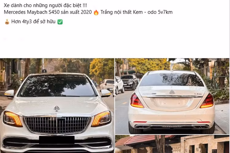 Chính vì thế, mỗi chiếc Mercedes-Maybach S450 đã qua sử dụng xuất hiện trên thị trường xe cũ đều nhanh chóng trở thành "hàng hot". Hiện tại, một chiếc Maybach S450 2020 rao bán với mức giá hơn 4,3 tỷ. So với giá niêm yết ban đầu là 7,4 tỷ đồng (chi phí lăn bánh lên đến 8,3 tỷ đồng), giá trị chiếc xe đã giảm gần một nửa sau 5 năm sử dụng. 