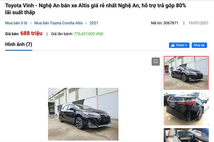 Toyota Corolla Altis tai Viet Nam giam 70 trieu, xa hang 