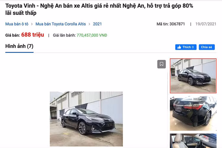 Toyota Corolla Altis tai Viet Nam giam 70 trieu, xa hang 