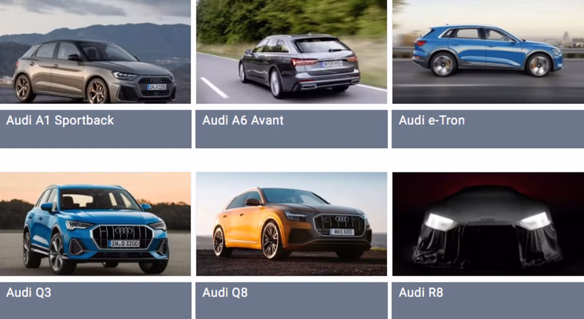 Hãng xe sang Audi cũng có các mẫu Q3 hay Q8 crossover.
