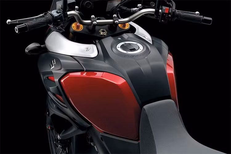 Hai bên thân xe được thiết kế đầy khỏe khoắn và mạnh mẽ với những phần nhựa ốp màu đen mờ không được sơn phủ. Với thế hệ V-Strom mới này, Suzuki cũng đã "trình làng" bộ khung nhôm mới cho xe, có trọng lượng nhẹ hơn tới 13% phiên bản cũ. Ở phía trên bình xăng cũng có phần nhựa ốp góc cạnh, dán decal được thiết kế độc đáo, hiện đại.