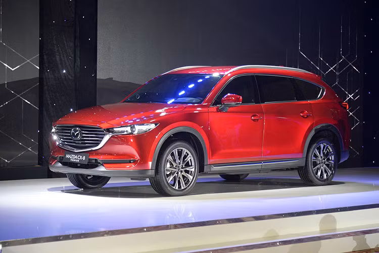 Xe hiện được phân phối tại Việt Nam với 3 phiên bản nhằm cạnh tranh với các đối thủ Hyundai SantaFe, Ford Everest và Toyota Fortuner... Giá bán Mazda CX-8 Deluxe là 1,149 triệu đồng, phiên bản Mazda CX-8 Luxury là 1,199 triệu đồng, Mazda CX-8 Premium là 1,349 tỷ đồng Mazda CX-8 Premium AWD là 1,399 tỷ đồng. 