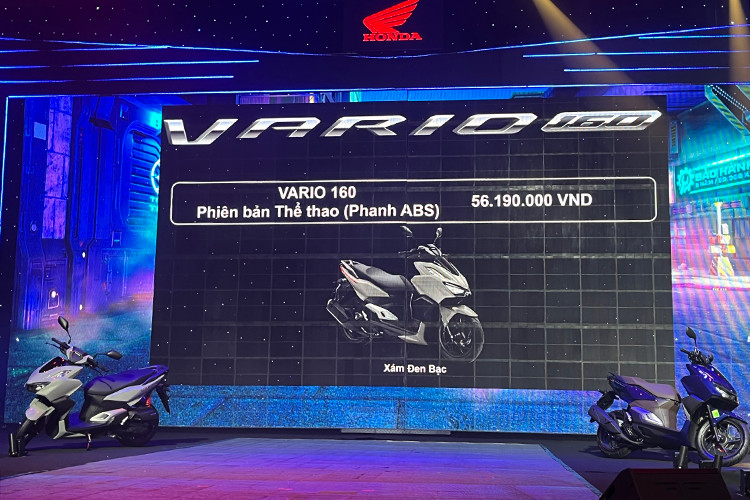 Mức giá xe Honda Vario 160 tại Việt Nam tương ứng cho 4 phiên bản như sau: bản tiêu chuẩn giá 51,69 triệu đồng, bản cao cấp giá 52,19 triệu đồng, bản đặc biệt giá 55,69 triệu đồng và bản thể thao giá 56,19 triệu đồng. Xe được chính thức bán ra thị trường từ ngày 30/12/2022 thông qua các HEAD trên toàn quốc.