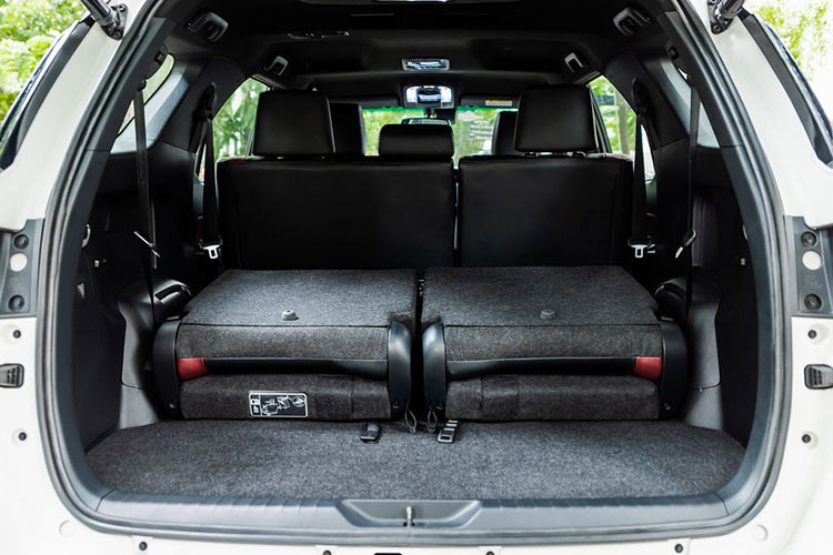 Về tính năng an toàn, bản 2.8 và 2 phiên bản Legende bổ sung thêm hệ thống cảnh báo điểm mù, cảnh báo phương tiện cắt ngang khi lùi. Những phiên bản còn lại không có tính năng này. 