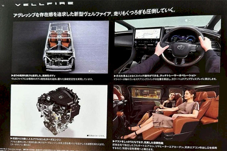 Hình ảnh rò rỉ cũng cho biết thông tin về giá xe Toyota Alphard 2024 mới. Theo đó, xe có giá khởi điểm tương đương mức quy đổi là 932 triệu đồng và bản cao cấp nhất có giá lên tới 1,45 tỷ đồng. Xe còn được bổ sung một phiên bản thể thao có tên gọi là Vellfire. Giá khởi điểm của bản Vellfire từ 1,12 tỷ đồng, đắt hơn một chút so với bản tiêu chuẩn.