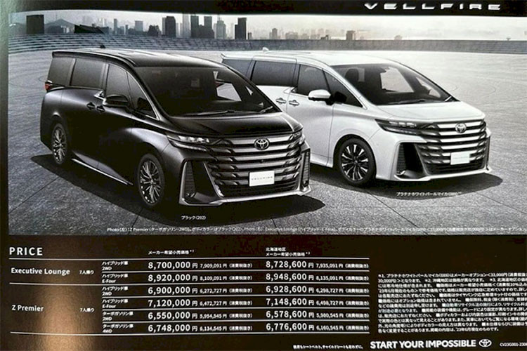 Những hình ảnh quảng cáo cho thấy mẫu xe MPV Toyota Alphard 2024 vẫn có cụm lưới tải nhiệt cỡ lớn, bao phủ gần hết diện tích khu vực phía đầu xe. Bên trong lưới tản nhiệt là những chi tiết mạ crôm, tạo cảm giác cao cấp cho xe. Xe được trang bị cụm LED định vị ban ngày bao gồm 8 đèn mỗi bên và được chia thành 2 tầng. 