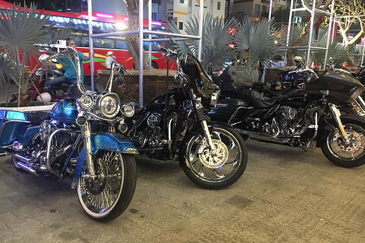 Sự có mặt của đoàn xe Harley-Davidson rước dâu tại đám cưới này đã gây không ít sự chú ý với những tiếng nổ "như sấm". Đặc biệt hơn, những chiếc xe này đều là "hàng thửa" được độ theo cách riêng và không giống nhau.