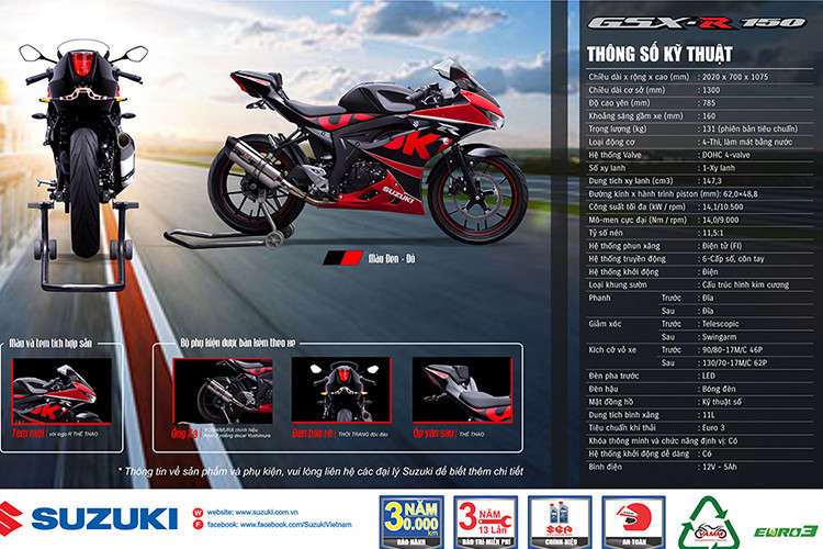 Theo thông tin do nhà phân phối Suzuki Việt Nam công bố, mẫu xe môtô Suzuki GSX-R150 Yoshimura 2018 sẽ chính thức được bán ra vào ngày 19/4/2018 tới đây với giá đề xuất khoảng 76,9 triệu đồng.