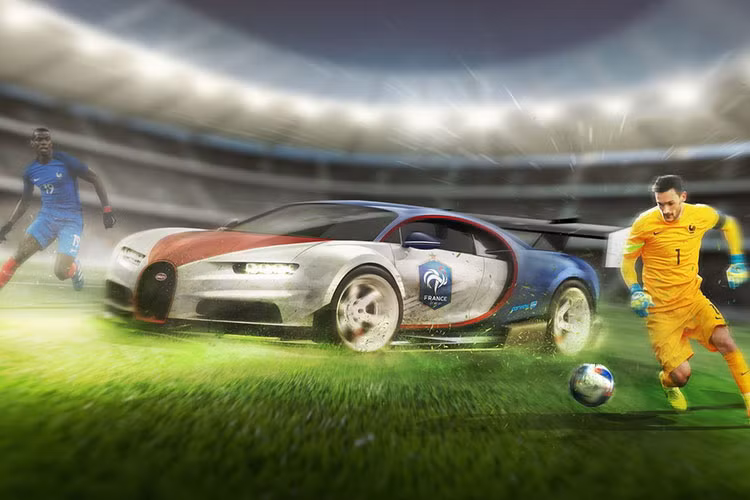 Không hề kém cạnh Ý hay Thuỵ Điển - đội tuyển Pháp với tư cách chủ nhà sẽ cầm lái siêu phẩm Bugatti Chiron để "đua" với các đối thủ. Siêu xe với biệt danh "ông hoàng tốc độ" này có thể đạt tốc độ 380 km/h. Để có thể chạm ngưỡng vận tốc khủng khiếp 420 km/h.