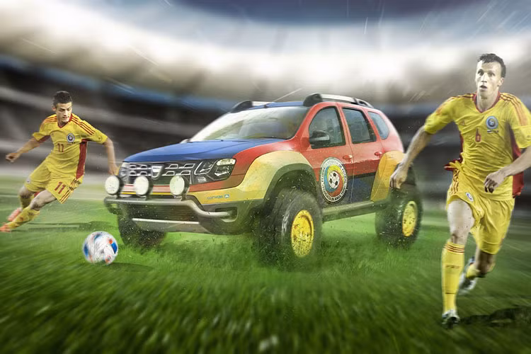 Với đội tuyển Romania, họ sẽ cầm lái mẫu xe ôtô giá rẻ Dacia Duster - với tiêu chí "ăn chắc, mặc bền". Đây là mẫu xe bán chạy nhất thế giới trong nửa đầu năm 2013 và luôn được xem là mẫu xe ổn định nhất trong phân khúc SUV giá rẻ.