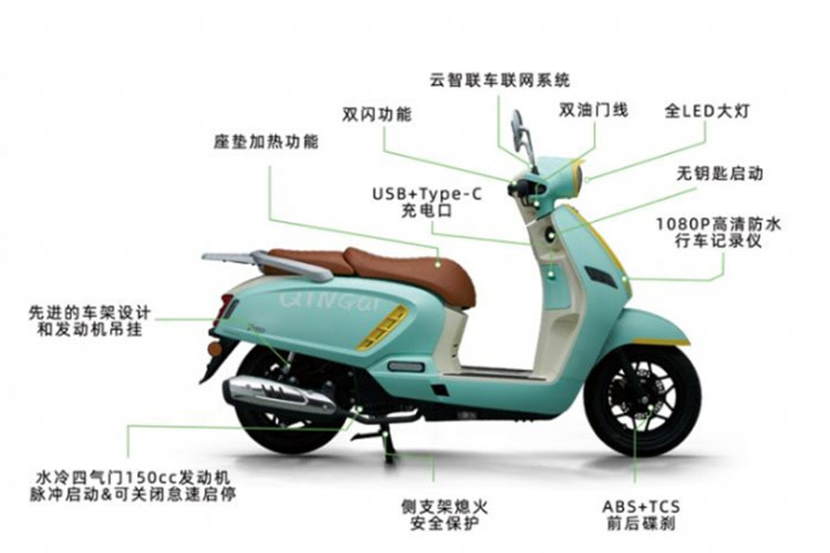 Xe ga Yiying Salina 150 có thiết kế tương tự như Vespa Sprint 150 i-get. Xe trang bị động cơ 149,3cc, sản sinh công suất 10,59 mã lực tại 7.500 vòng/phút và mô-men xoắn cực đại 12 Nm tại 6.500 vòng/phút. 
