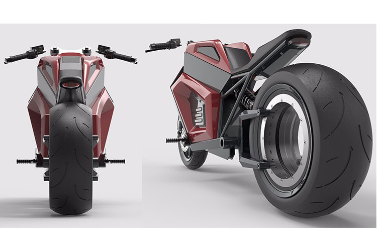 Cụ thể, bánh sau của chiếc xe môtô RMK E2 mới này là loại không trục, đồng thời tích hợp mô-tơ điện công suất 50 kW, tương đương 67 mã lực và lực kéo lên đến 320 Nm ngay khi người dùng xoắn ga. Trang bị này cho phép xe có thể đạt vận tốc 160 km/h và khả năng tăng tốc rất tốt.