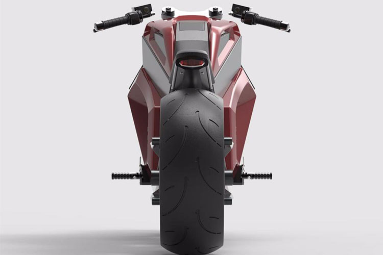 Cung cấp năng lượng cho mô-tơ của xe môtô điện RMK E2 không trục là khối pin được đặt phía trước, thông qua ba sợi cáp điện lớn. Nhờ có thiết kế đặc biệt này mà RMK E2 có ngoại hình mang hơi hướng tương lai.