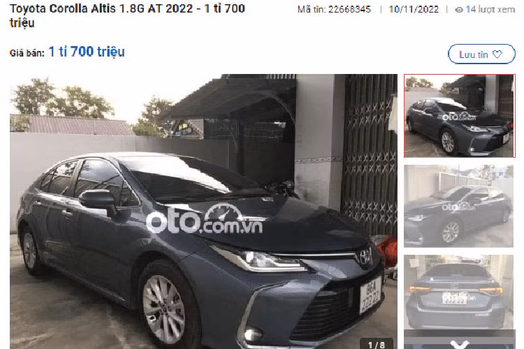 Theo quan niệm phong thủy, dãy số 222.22 trên chiếc xe Toyota Corolla Altis đời 2022 mang hàm ý trường tồn mãi mãi, trăm năm hạnh phúc. Chính vì lý do đó mà giới kinh doanh, thương gia sẵn sàng chi một khoản tiền lớn để sở hữu dãy số siêu hiếm này, trong đó có cả những chiếc xe mang biển số 222.22.