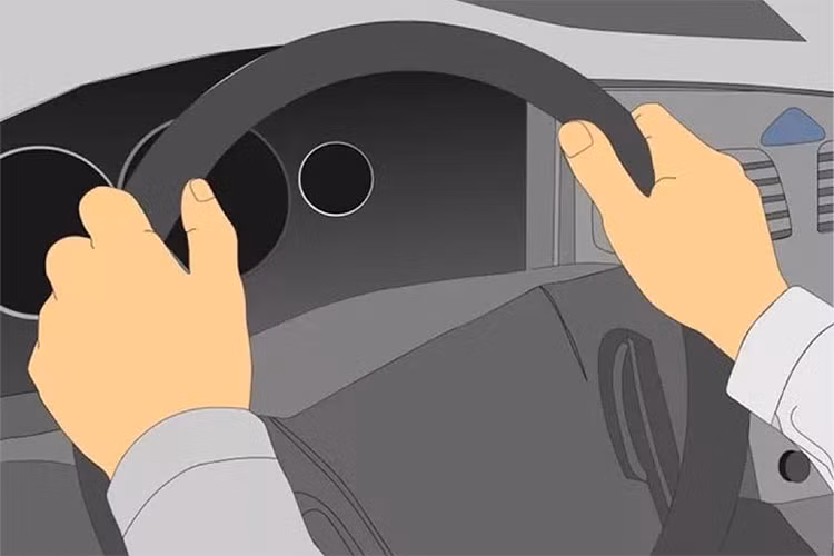 Đầu tiên làị trí 9h và 3h là cách cầm tay lái đúng. Học cách cầm lái rất quan trọng khi bạn lái xe nhờ cách đánh lái đúng, mà hơn hết, trước và trong khi xe rơi xuống nước, các va đập có thể khiến kích hoạt hệ thống túi khí. Trong khi đó, nếu đặt tay sai, ví dụ như ở vị trí 10h và 2h, khi túi khí nổ với tốc độ khá lớn sẽ làm bạn tự đập tay vào đầu mình. Lúc này, bạn phải giữ bình tĩnh, cố gắng thở đều và tập trung vào câu hỏi: Làm gì để thoát ra ngoài, thay vì hoảng sợ, la hét.